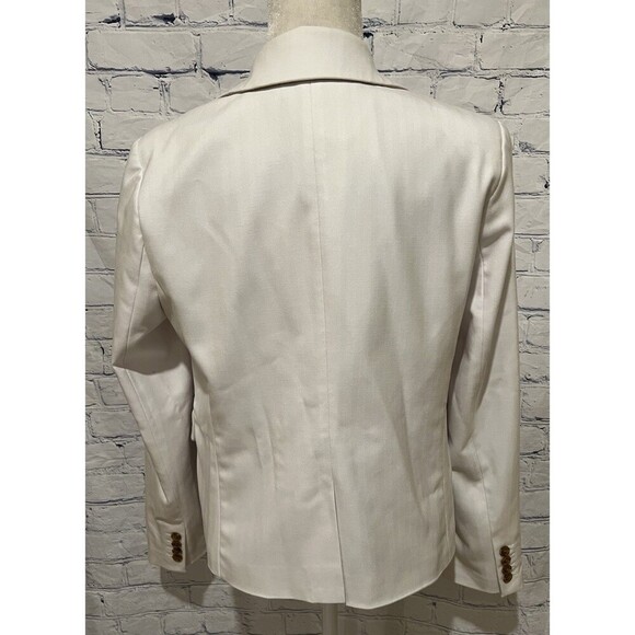 Banana Republic Herringbone Single Button Blazer Off White Rayon Blend Size 8 - Picture 4 of 7